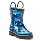 Western Chief Pixel Shark Camo Girls' Waterproof Rain Boots, Size: 8 T, Med Blue