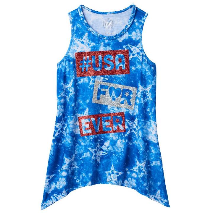 Girls 7-16 & Plus Size So&reg; Americana Sharkbite Tank Top, Girl's, Size: 16 1/2, Natural