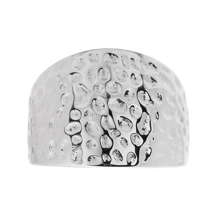 Stainless Steel Textured Ring, Women's, Size: 8, Grey