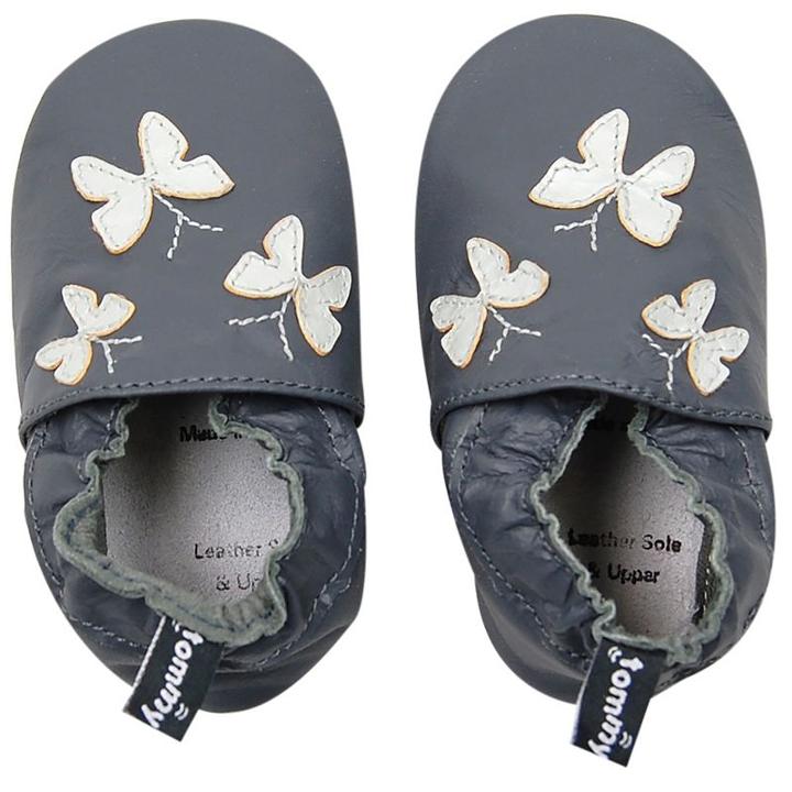 Baby Girl Tommy Tickle Butterfly Slip-on Crib Shoes, Size: 0-6 Months, Med Grey