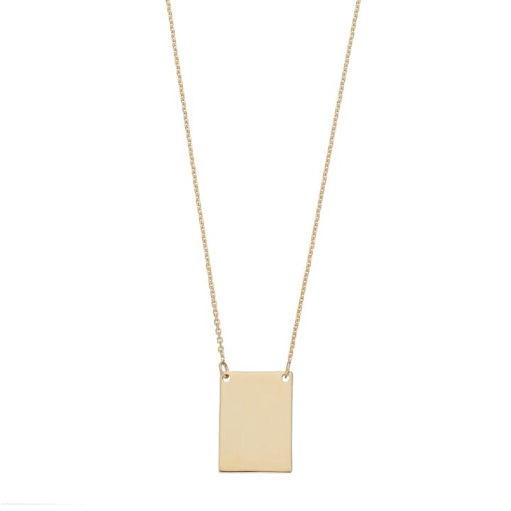 14k Gold Rectangle Necklace, Women's, Size: 16, Yellow