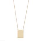 14k Gold Rectangle Necklace, Women's, Size: 16, Yellow