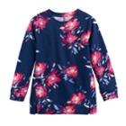 Girls 4-12 Sonoma Goods For Life&trade; Floral Long-sleeve Raglan Tunic, Size: 10, Blue