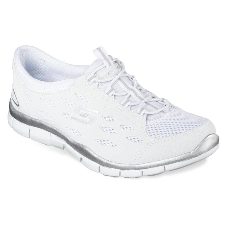 Skechers Gratis Mesh Bungee Women's Slip On Athletic Shoes, Size: 10, White