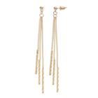 Triple Textured Stick Nickel Free Linear Drop Earrings, Women's, Gold