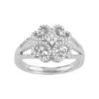 Simply Vera Vera Wang 1/4 Carat T.w. Diamond Sterling Silver Flower Ring, Women's, Size: 9, White