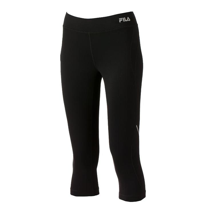 Women's Fila Sport&reg; Pocket Reflector Skimmer Capris, Size: Large, Black