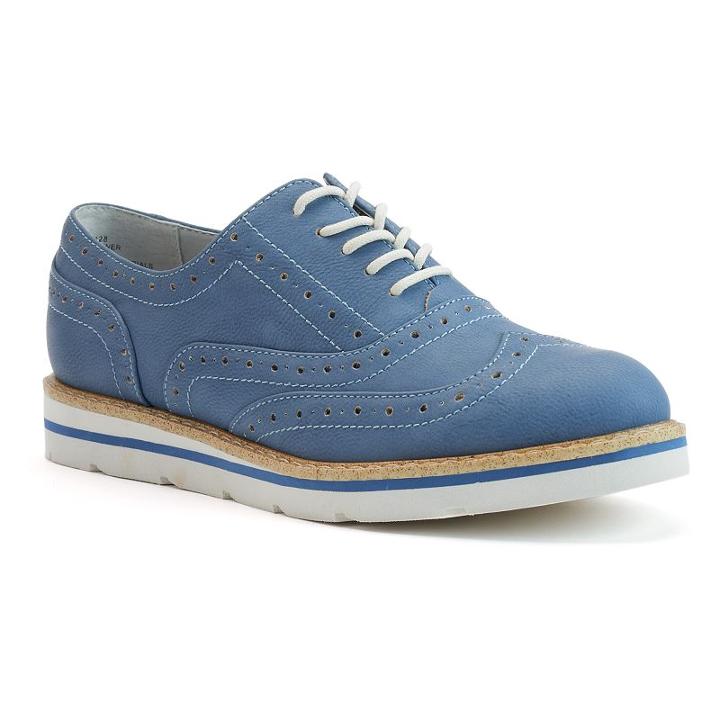 Mountain Sole Tyla Women's Brogue Wingtip Dress Shoes, Size: Medium (9), Blue