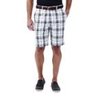 Men's Haggar&reg; Cool 18&reg; Flat-front Plaid Shorts, Size: 42, Grey Other