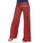 Women's White Mark Print Palazzo Pants, Size: Medium, Orange Oth