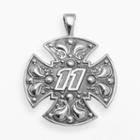 Insignia Collection Nascar Denny Hamlin Sterling Silver 11 Maltese Cross Pendant, Adult Unisex, Grey