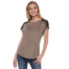 Women's Apt. 9&reg; Embellished Tee, Size: Medium, Dark Beige