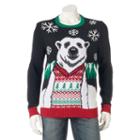 Men's Polar Bear Holiday Sweater, Size: Xl, Black