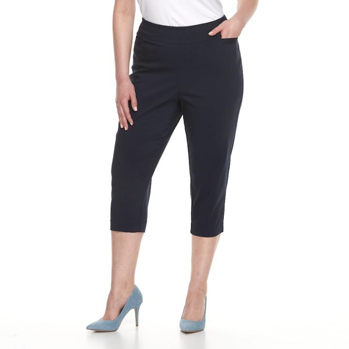 Plus Size Apt. 9&reg; Brynn Pull-on Capris, Women's, Size: 22 W, Blue (navy)