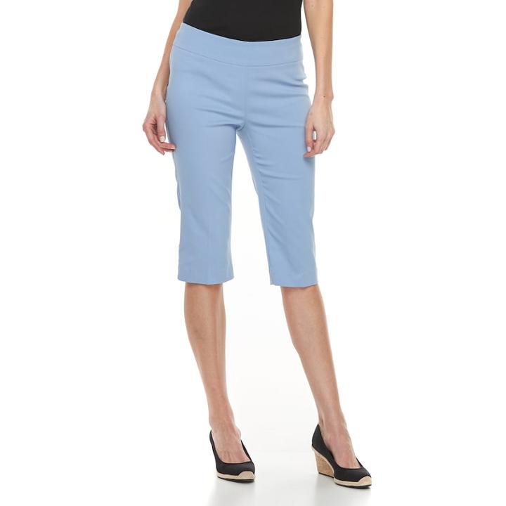 Women's Dana Buchman 17-in. Solid Pull-on Capris, Size: Xl, Light Blue