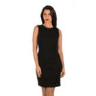 Women's Harve Benard Solid Crepe Sheath Dress, Size: Medium, Black