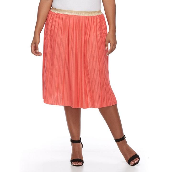 Plus Size Apt. 9&reg; Accordion-pleat Skirt, Women's, Size: 20 W, Lt Orange