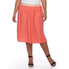 Plus Size Apt. 9&reg; Accordion-pleat Skirt, Women's, Size: 20 W, Lt Orange