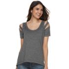 Women's Rock & Republic Cutout Scoopneck Tee, Size: Xl, Med Grey