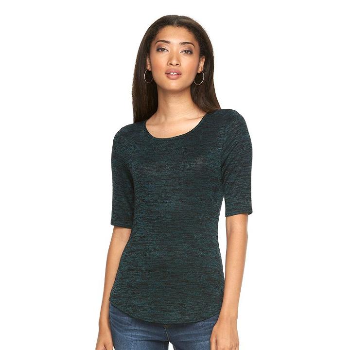 Women's Apt. 9&reg; Modern Essential Marled Tee, Size: Small, Green