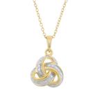 18k Gold Over Silver Love Knot Pendant Necklace, Women's, Size: 18, White