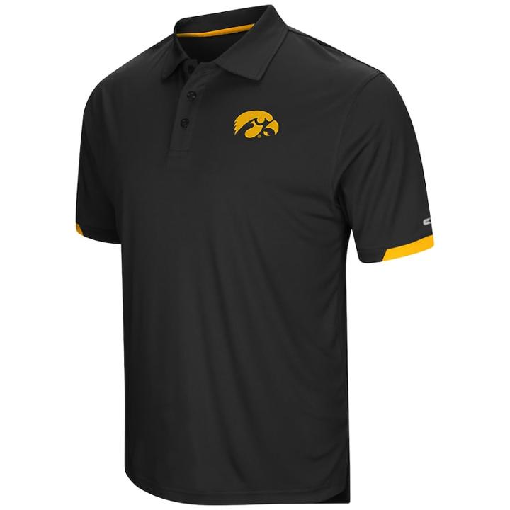 Men's Colosseum Iowa Hawkeyes Loft Polo, Size: Xl, Black