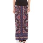 Women's Apt. 9&reg; Print Column Maxi Skirt, Size: Medium, Purple Scarf Print