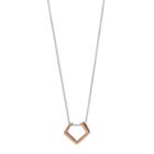 Love This Life Two Tone Sterling Silver Geometric Pendant Necklace, Women's, Pink