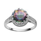 Sterling Silver Rainbow Quartz And Lab-created White Sapphire Crown Ring, Women's, Size: 6, Multicolor