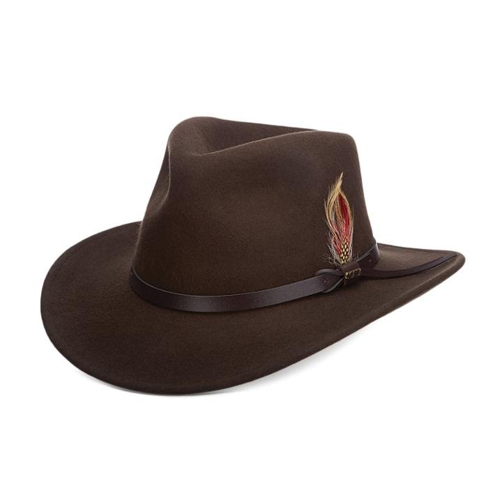 Men's Scala Classico Crushable Felt Outback Hat, Size: Small, Green