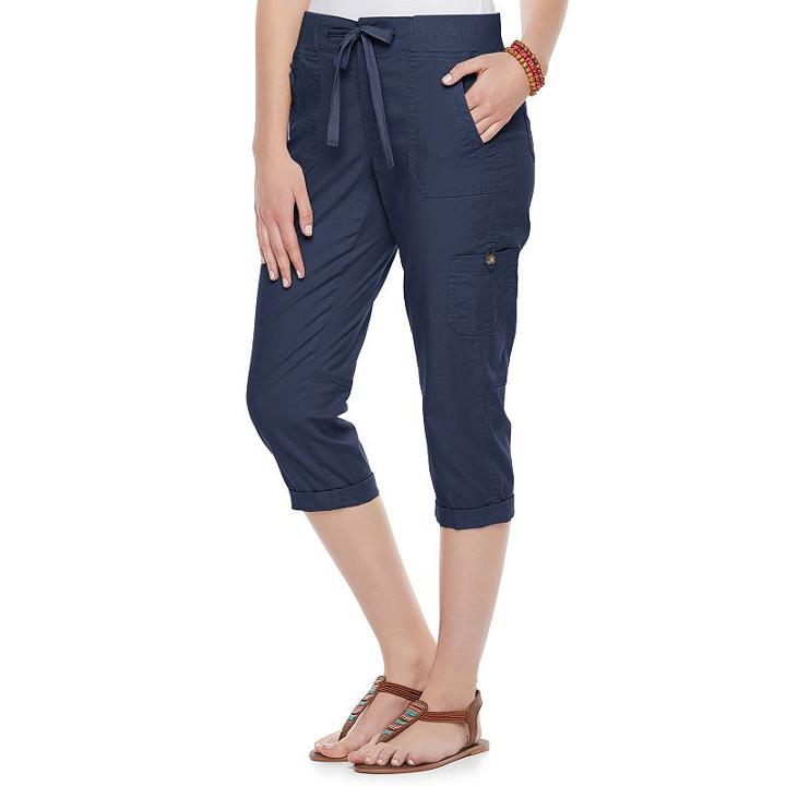 Juniors' So&reg; Utility Capris, Girl's, Size: Large, Blue