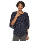 Women's Croft & Barrow&reg; Bell Sleeve Boatneck Top, Size: Small, Blue