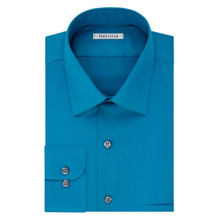 Men's Van Heusen Classic-fit Solid Dress Shirt, Size: 15-32/33, Turquoise/blue (turq/aqua)