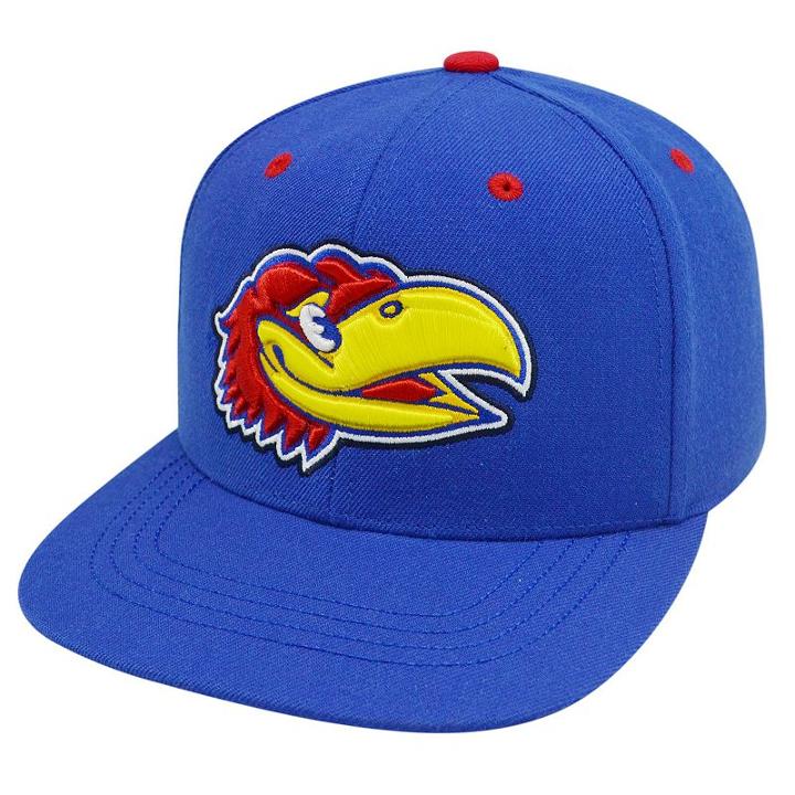 Top Of The World, Adult Kansas Jayhawks Flat-bill Cap, Med Blue