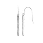 1/4 Carat T.w. Diamond Sterling Silver Stick Drop Earrings, Women's, White