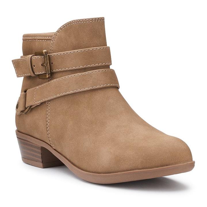 So&reg; Midge Girls' Ankle Boots, Girl's, Size: 2, Dark Beige