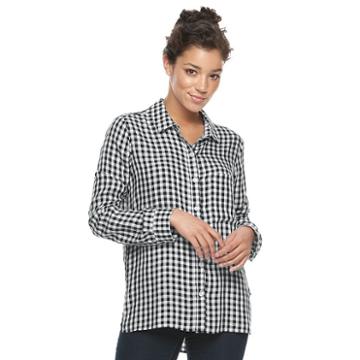 Juniors' So&reg; High-low Shirt, Girl's, Size: Large, Oxford