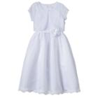 Girls 7-14 Lavender Organza Lace Bodice Tea Length Special Occasion Dress & Bolero Set, Girl's, Size: 14, White