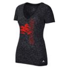 Women's Adidas Miami Hurricanes Vertical Tee, Size: Medium, Black