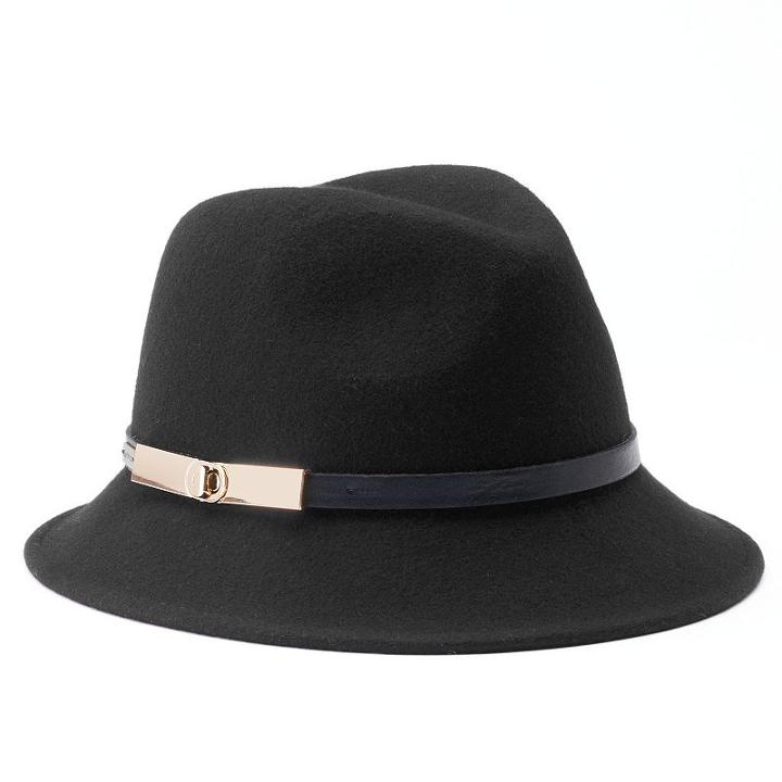 Betmar Darcy Wool Felt Fedora, Women's, Black