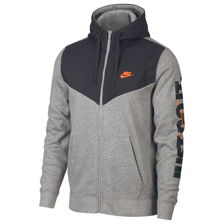 Men's Nike Full-zip Fleece Hoodie, Size: Small, Grey