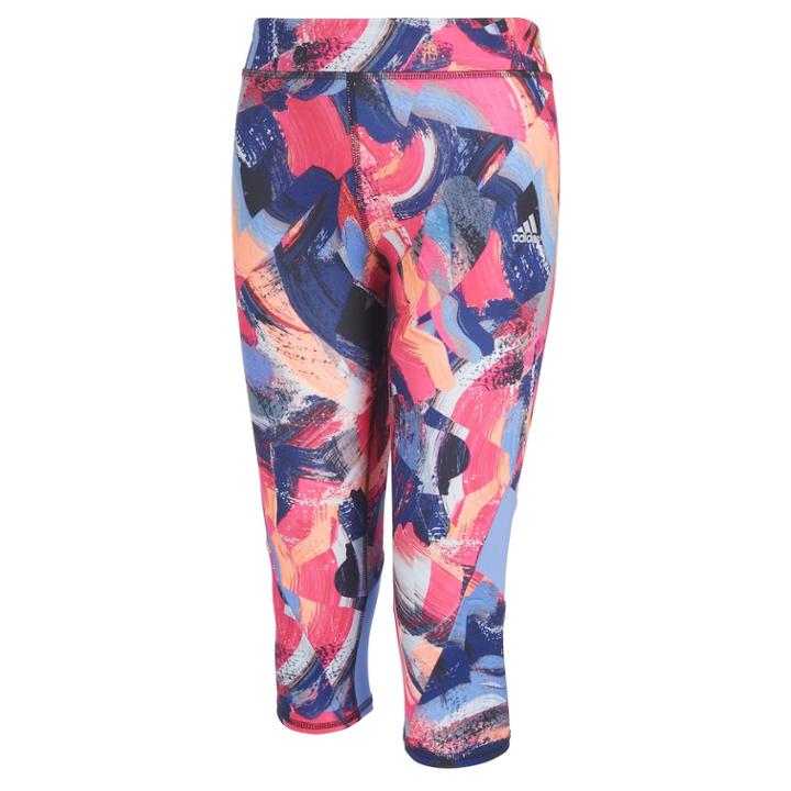 Girls 7-16 Adidas Alpha Printed Capri Leggings, Size: Medium, Navy Print