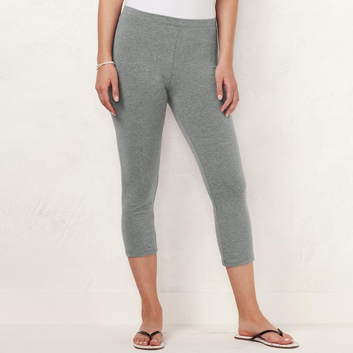 Women's Lc Lauren Conrad Capri Leggings, Size: Xl, Med Grey