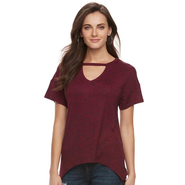 Women's Juicy Couture Cutout Shark-bite Tee, Size: Xl, Med Purple