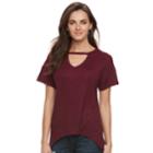 Women's Juicy Couture Cutout Shark-bite Tee, Size: Xl, Med Purple
