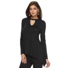 Women's Jennifer Lopez Keyhole Tee, Size: Xl, Black