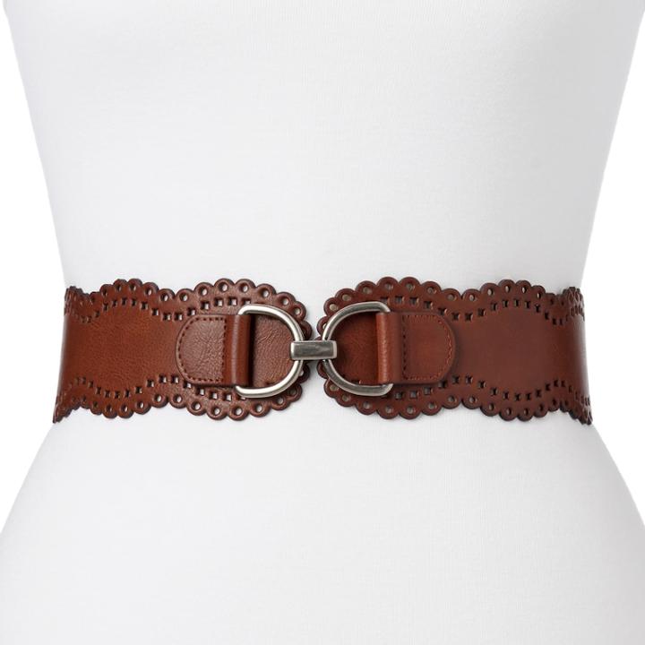 Women's Sonoma Goods For Life&trade; Scalloped Edge Stretch Belt, Size: L-xl, White