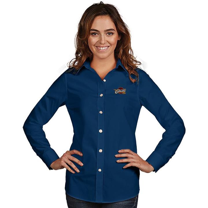 Women's Antigua Cleveland Cavaliers Dynasty Button-down Shirt, Size: Small, Blue (navy)