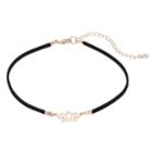 Lc Lauren Conrad Lotus Choker Necklace, Women's, Black