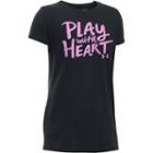 Girls 7-16 Under Armour Play With Heart Graphic Tee, Size: Small, Black